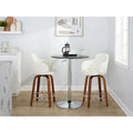 Set of 2 Carson Carrington Iglabo 24-Inch Fixed-Height Counter Stools with Bent Wood Legs and Round Footrest