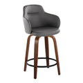 Set of 2 Carson Carrington Iglabo 24-Inch Fixed-Height Counter Stools with Bent Wood Legs and Round Footrest