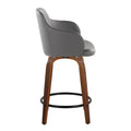 Set of 2 Carson Carrington Iglabo 24-Inch Fixed-Height Counter Stools with Bent Wood Legs and Round Footrest