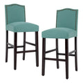 Set of 2 Upholstered 28-Inch Barstools - Stylish Pub Chairs