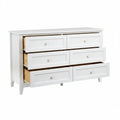White Solid Wood Dresser Cabinet with Retro Round Handles and Spray-Painted Finish