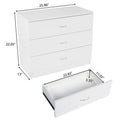 Contemporary White 3-Drawer Dresser