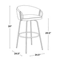 Set of 2 Lumisource Claire 30" Fixed-Height Bar Stools - Gold Metal - Dimensions: 19.5"L x 21"W x 38.25"H