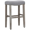 Set of 2 Jameson Gray Upholstered Polyester 29-Inch Bar Stools