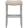 Set of 2 Jameson Gray Upholstered Polyester 29-Inch Bar Stools