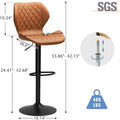 Set of 2 Upholstered Swivel Counter Height Bar Stools