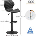 Set of 2 Upholstered Swivel Counter Height Bar Stools