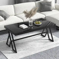 46-Inch Tempered Glass Top Metal Wrought Iron Coffee Table for Living Room
