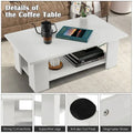 36-Inch Modern Wood Coffee Table with 2-Tier Storage Shelf