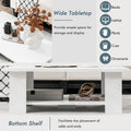 36-Inch Modern Wood Coffee Table with 2-Tier Storage Shelf