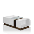Podd Modern White 49-Inch 3-Shelf Coffee Table from Furniture of America