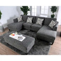 Lauf Contemporary Grey Fabric 4-Piece Modular Sectional by Furniture of America