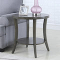 Roundhill Furniture Perth Modern Oval Shelf Side Table in Gray