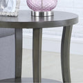 Roundhill Furniture Perth Modern Oval Shelf Side Table in Gray