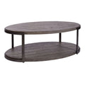 Contemporary Gauntlet Gray Oval Coffee Table