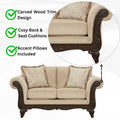 Roundhill Furniture Hernen Carved Wooden Frame Loveseat