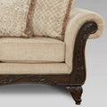Roundhill Furniture Hernen Carved Wooden Frame Loveseat
