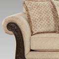 Roundhill Furniture Hernen Carved Wooden Frame Loveseat