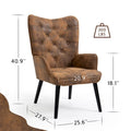 AVAWING Tufted Wingback Accent Chair with Arms - Rustic Design