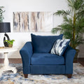 Roundhill Furniture Camero Navy Blue Fabric Pillowback 4-Piece Sofa Set