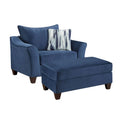 4 Piece Living Room Sofa Set with Ottoman and Upholstered Cushions