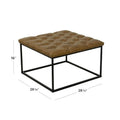 HomePop Draper Square Upholstered Cocktail Ottoman with Button-Tufted Top