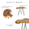 East at Main Live-Edge Teak Wood Table with Iron Legs