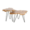 East at Main Live-Edge Teak Wood Table with Iron Legs