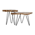 East at Main Live-Edge Teak Wood Table with Iron Legs