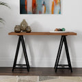 Hawkins 50-Inch Wide Modern Industrial Console Sofa Table in Solid Walnut Wood and Metal