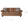 2 Piece Sofa and Loveseat Set with Nailhead Trim and Rolled Arms