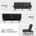 Convertible Futon Sofa Bed with Memory Foam - Foldable Loveseat Sleeper Daybed with Adjustable Armrests for Compact Spaces