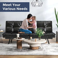 Convertible Futon Sofa Bed with Memory Foam - Foldable Loveseat Sleeper Daybed with Adjustable Armrests for Compact Spaces