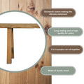 Artissance 43L Natural Wood Small Noodle Bench for Indoor and Outdoor Use - Perfect for Entryways, Hallways, and Patios
