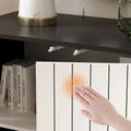 Contemporary 63-Inch Black and White Bookmatched Buffet with 4 Doors - Stylish Sideboard Table