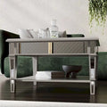 SEI Furniture Wheaton Square Coffee Table with Shelf and Mirror Finish