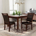 Set of 2 Zita Modern Classic Espresso Leather Dining Chairs by Furniture of America