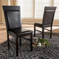 Modern Dark Brown Faux Leather Dining Chair Set by Baxton Studio