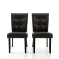 Lerc Modern Espresso Faux Leather Tufted Side Chairs by Furniture of America (Set of 2)