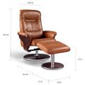Artiva USA 'Milano' Contemporary Brown Leather Swivel Recliner with Ottoman