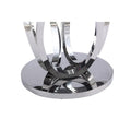 Round Dining Table with Glass Top and Steel Base