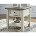 Casual End Table in Antique White and Brown - Bolanburg Collection