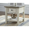 Casual End Table in Antique White and Brown - Bolanburg Collection