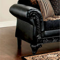 Chateau Classic Black Faux Leather Loveseat by Furniture of America