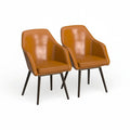 Set of 2 Carson Carrington Akrehamn Cappuccino Faux Leather Armchairs