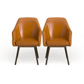 Set of 2 Carson Carrington Akrehamn Cappuccino Faux Leather Armchairs