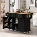 Versatile Drop-Leaf Kitchen Island Cart with 3 Drawers