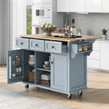 Versatile Drop-Leaf Kitchen Island Cart with 3 Drawers