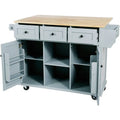 Versatile Drop-Leaf Kitchen Island Cart with 3 Drawers