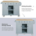 Versatile Drop-Leaf Kitchen Island Cart with 3 Drawers